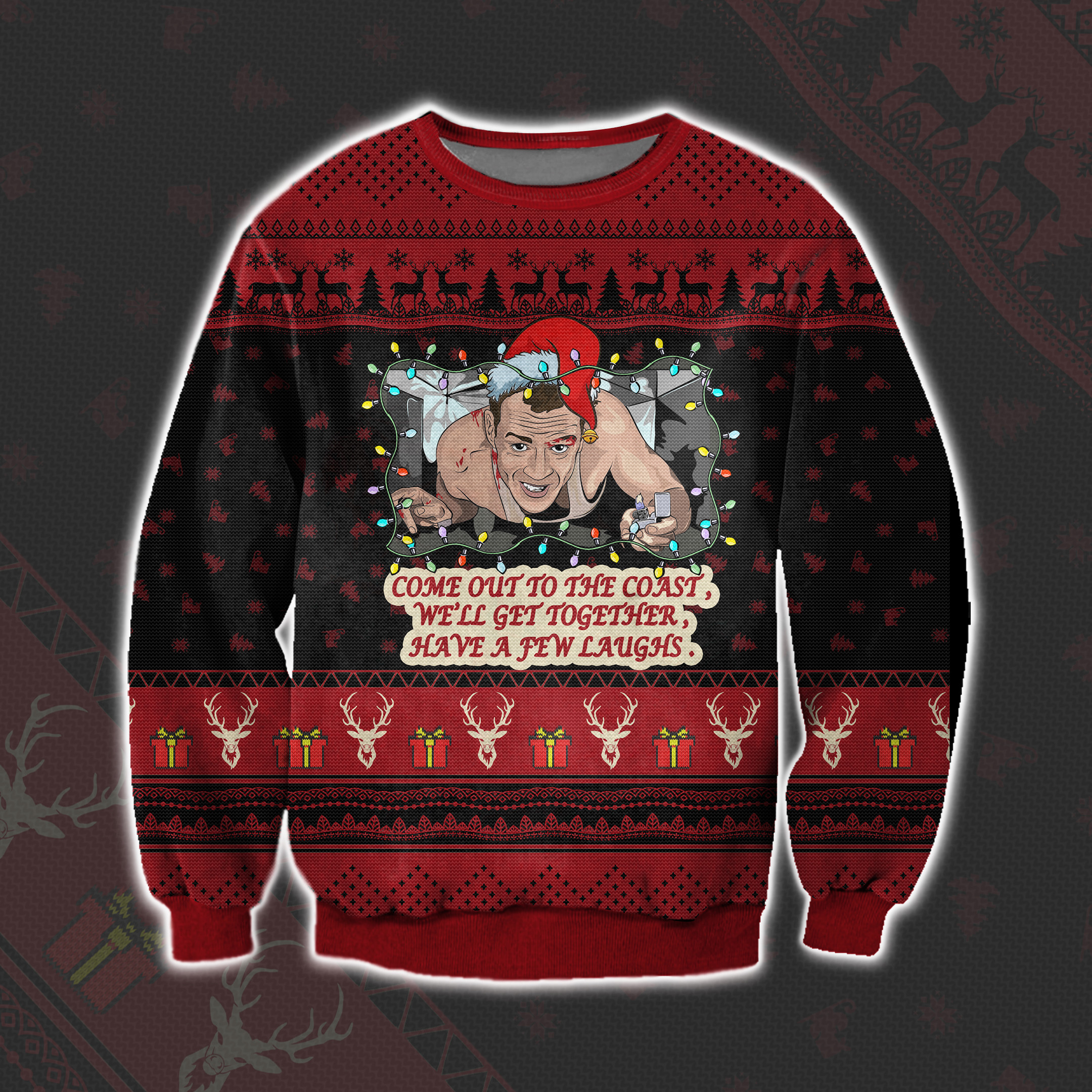 Die Hard Come Out To The Coast Ugly Christmas Sweater