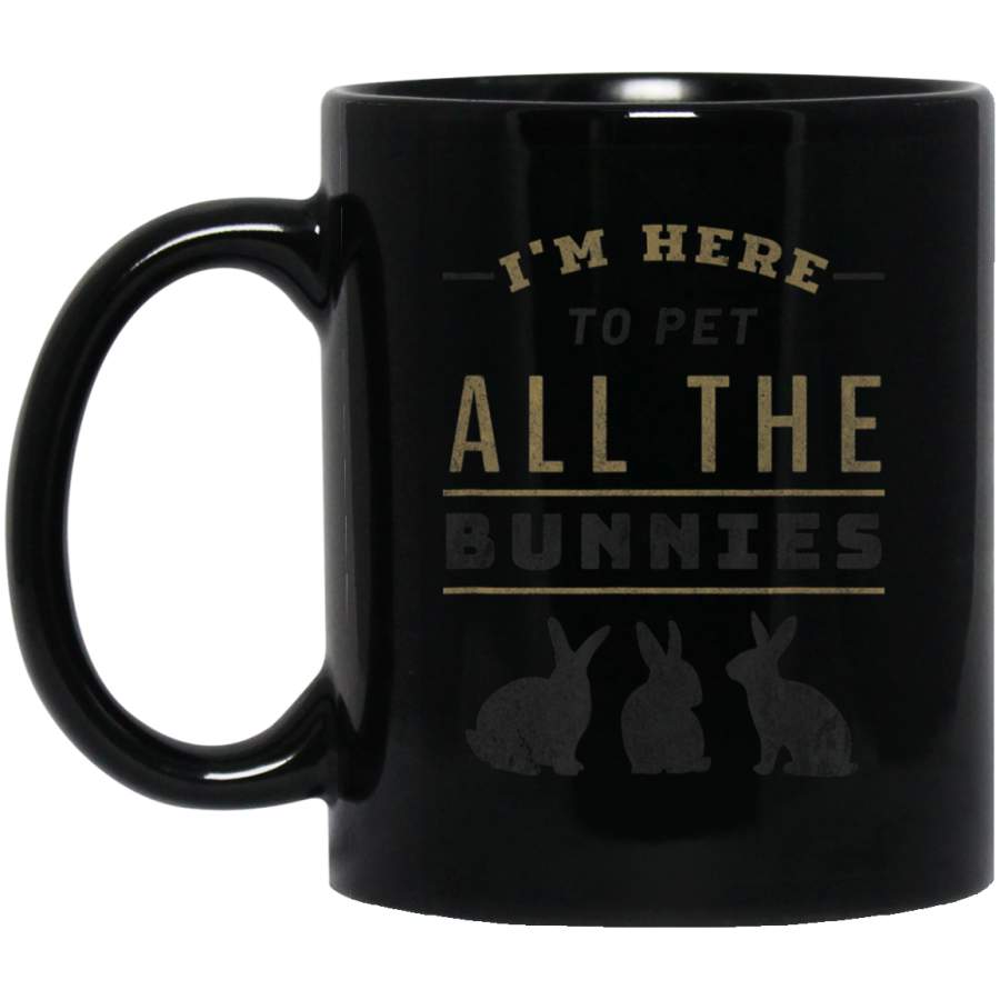 Pet All The Bunnys Funny Rabbit Retro Coffee Mug