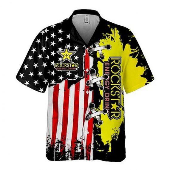 Rock Star Energy Drink Flag Hawaiian Shirt Aloha Beach Holiday Graphic Ha23445