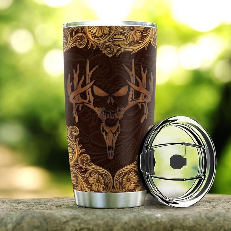 Blueztumbler Hunting Skull Woody Style Stainless Steel  Cup