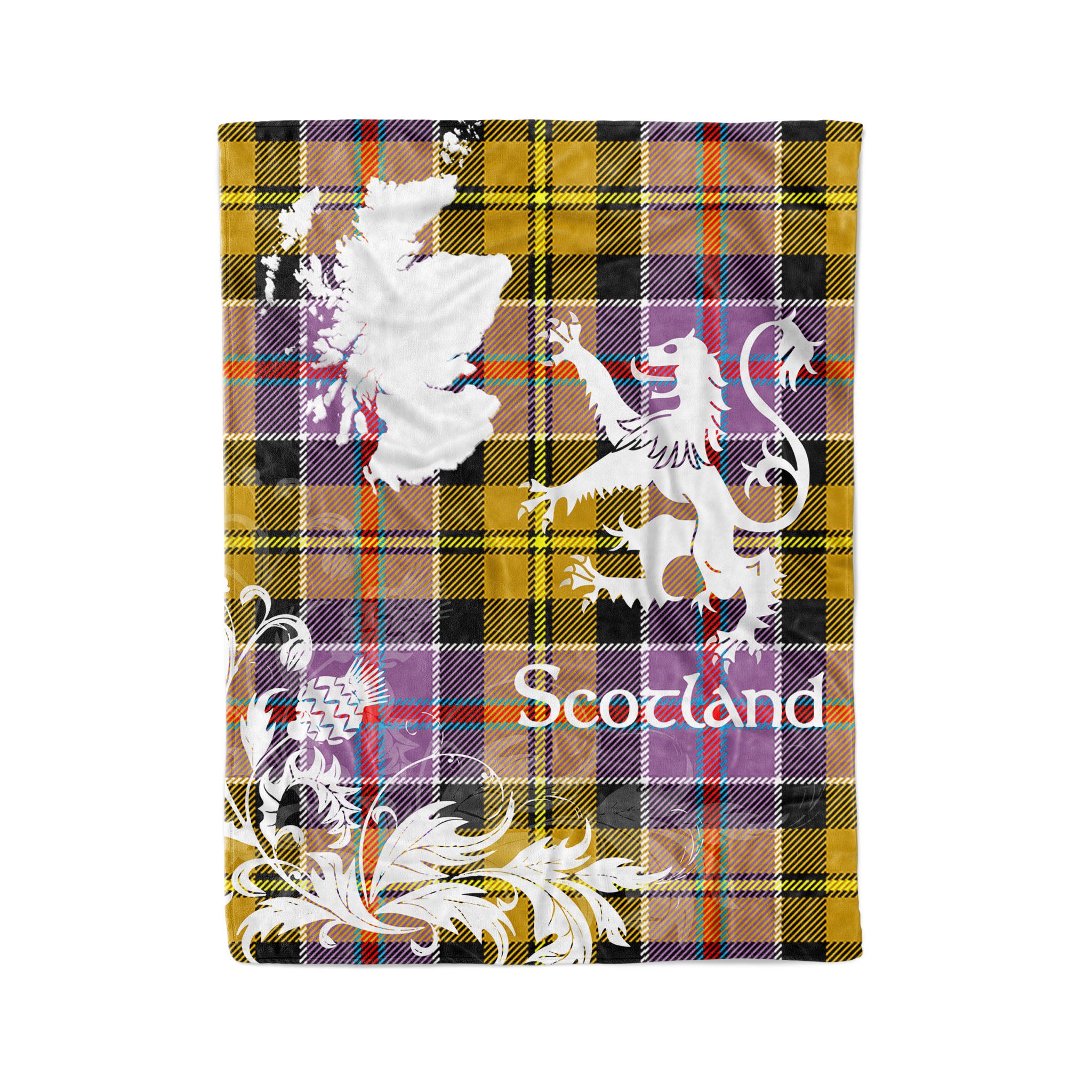 Tartan Plaid Fleece Blanket Tartan Blanket Thistle And Lion Scottish Clan Culloden Plaid Blanket