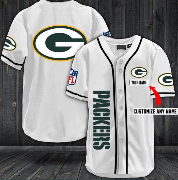 Personalized Green Bay Packers White Color Baseball Jersey Shirt K3830