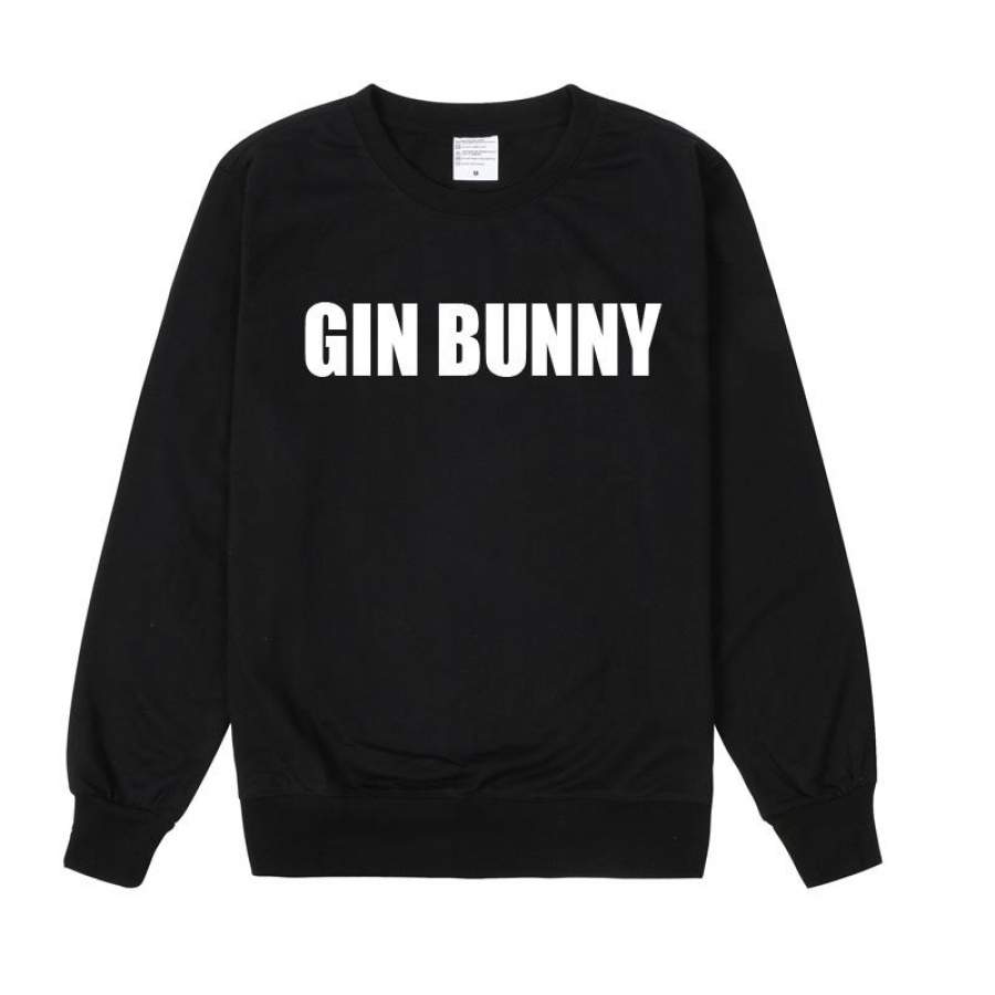 Vsenfo Harajuku Crewneck Hoodie Gin Bunny Letters Printed