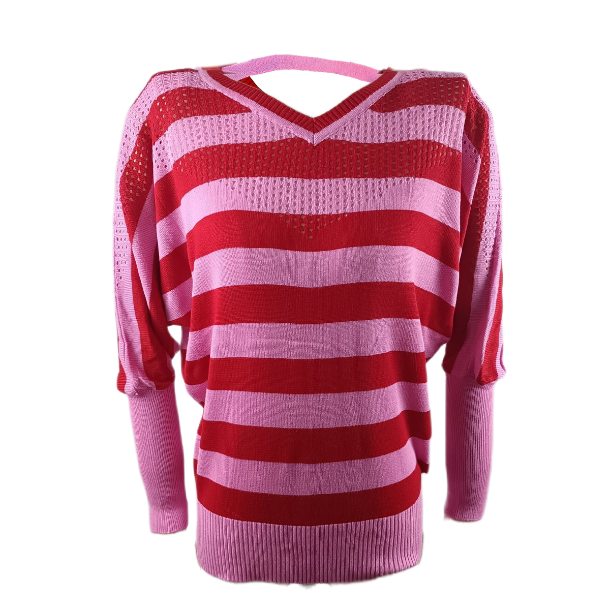 Cropped Sweater Vintage White Striped Knitted Top Women Autumn Winter V Neck Batwing Long Sleeve Pullover Fashion Girl Jumpers alx