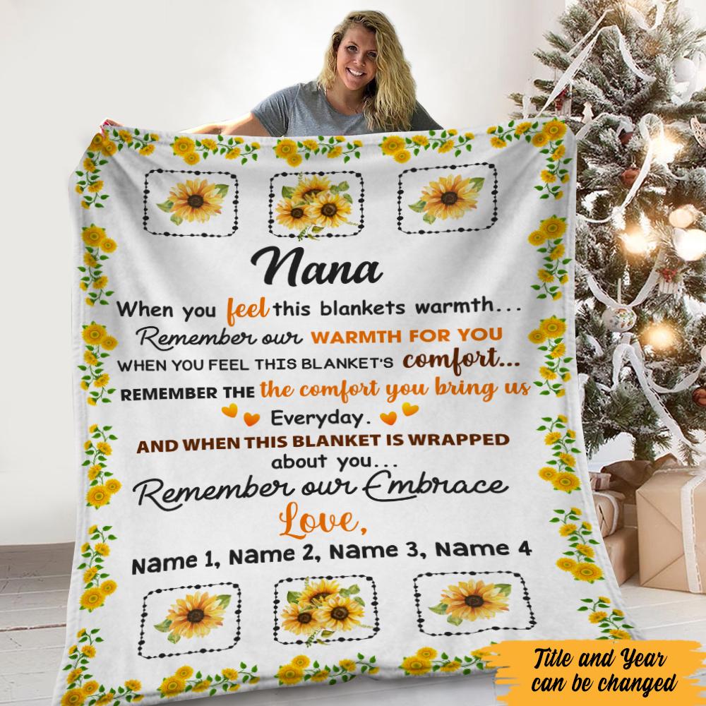 [Personalized Name] Grandma Fleece Blanket, Sherpa Blanket, Gift For Parent, Family Member, Friends Gift, Christmas Gift, Home Decor, Home Living