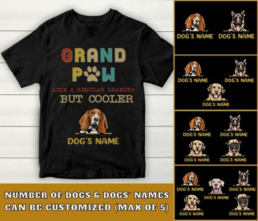 Custom Grand Paw Like A Regular Grandpa But Cooler 2D T-Shirt For Dog Lovers, Dog Dad, Happy Father’S Day, Gift For Dad, Gift For Papa