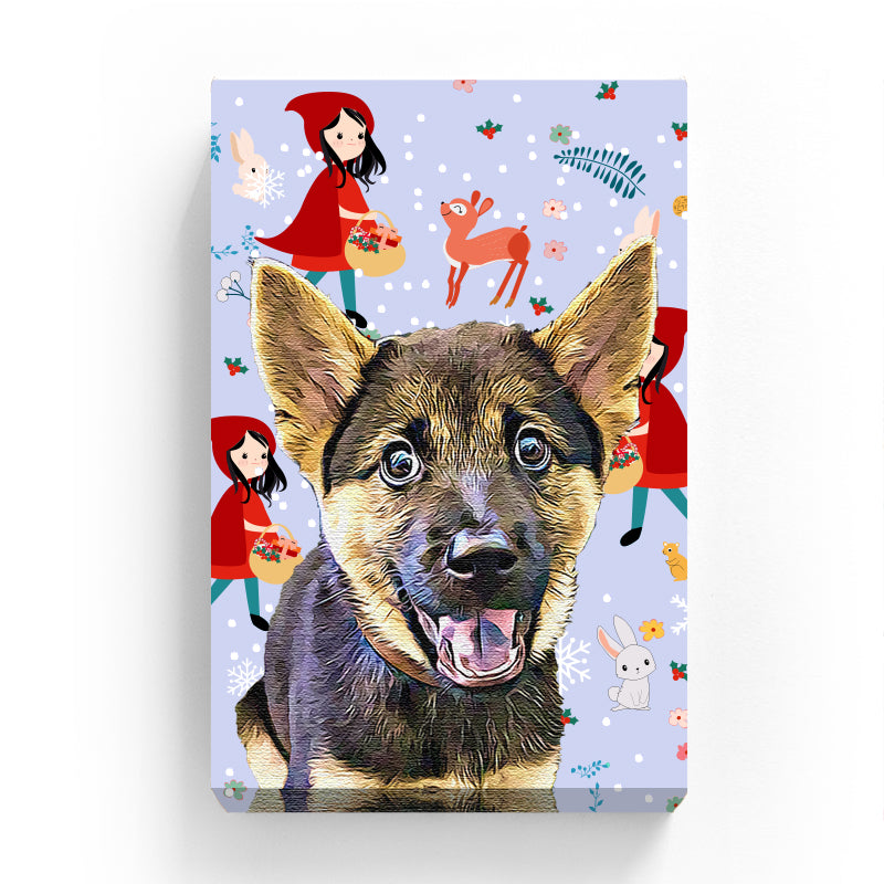 Pet Canvas – Little Red Hood With Animals