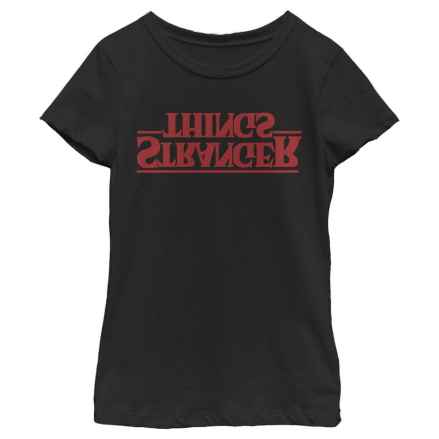 Stranger Things Girl’s Upside Down Logo  T Shirt