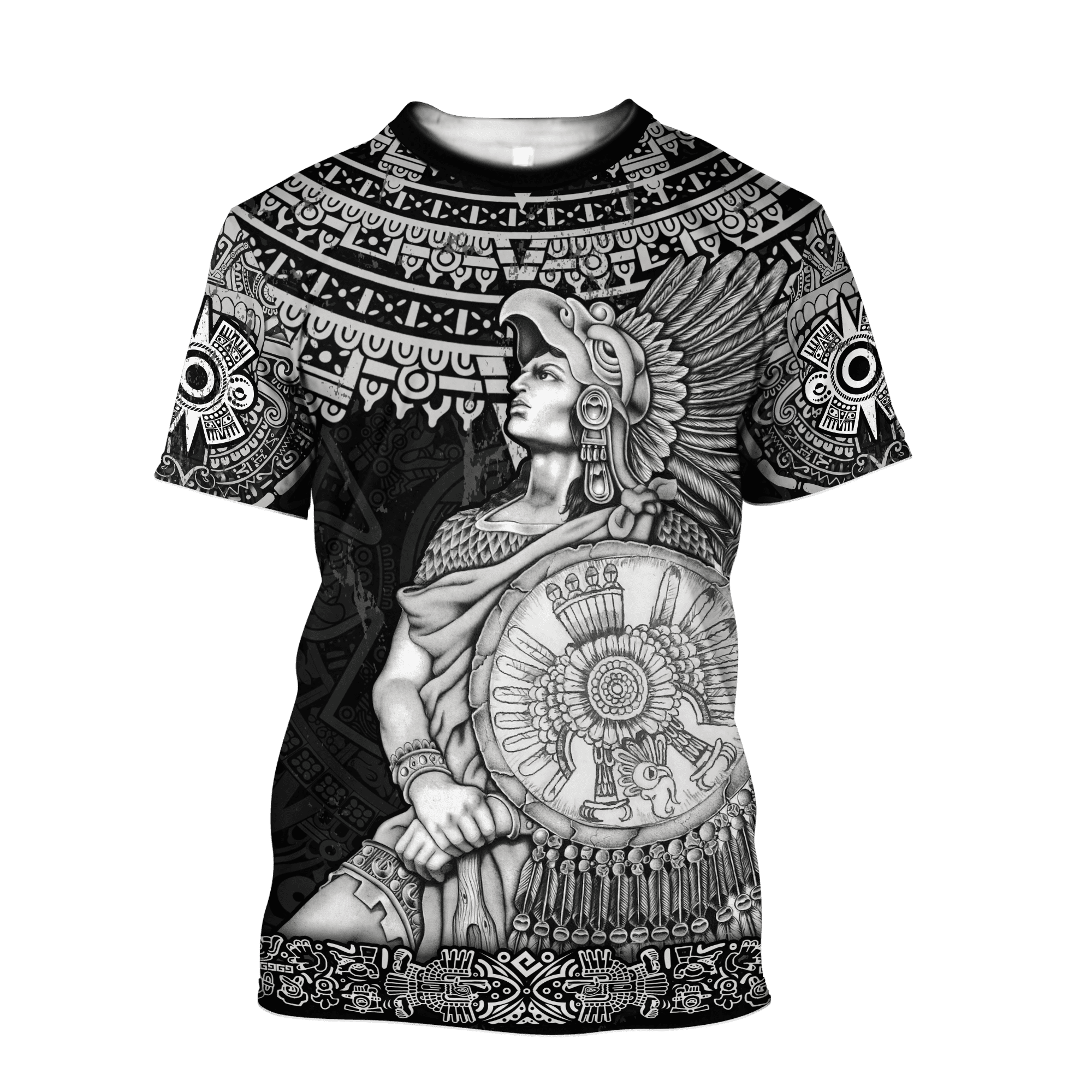 Mexican Aztec Warrior Ollin Eye 3D Full Printed Unisex Shirts Coolspod