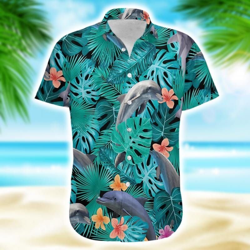 Tropical Dolphins Hawaii Shirt Unisex Adult Ha98586