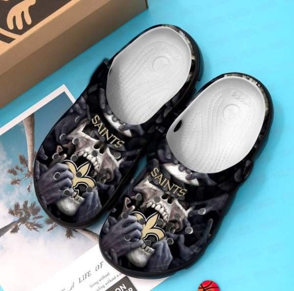 New Orleans Saints Skulll Crocband Skull Crocs Crocband Clog Comfortable Water Shoes