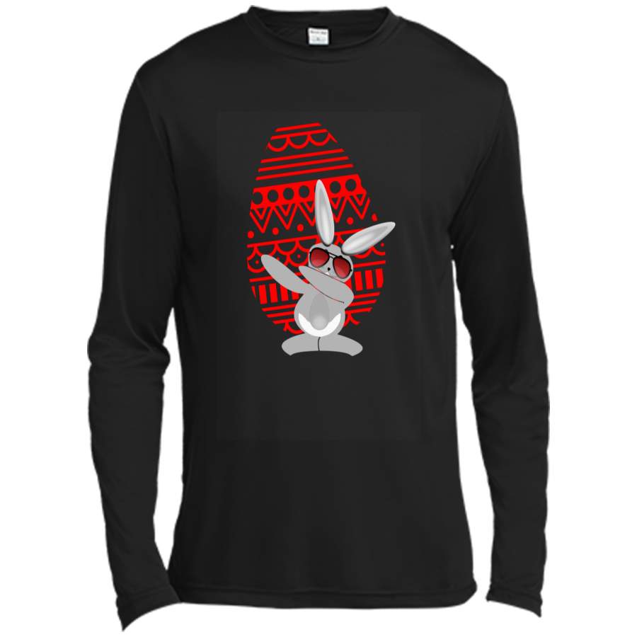 Dabbing Hip Hop Bunny Easter Egg Shirt Dab Rabbit Dance Long Sleeve Moisture Absorbing Shirt