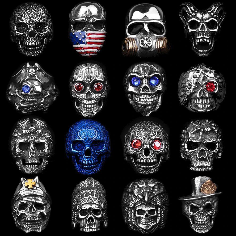 Gothic Skull Stainless Steel Rings