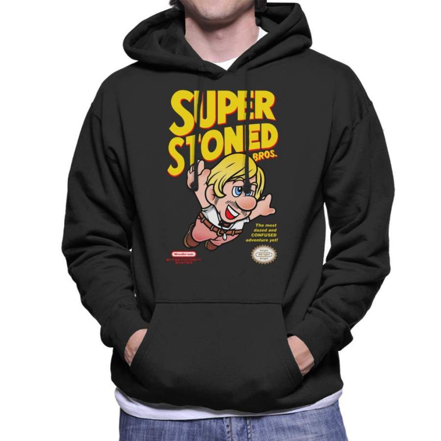 Super Stoned Bros Dazed And Confused Mario Men’s Hooded Sweatshirt