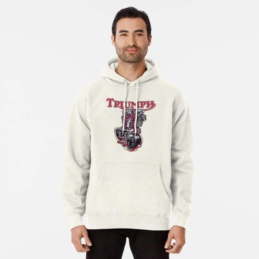 Triumph Tiger Engine Motorcycle Rider Pullover Hoodie