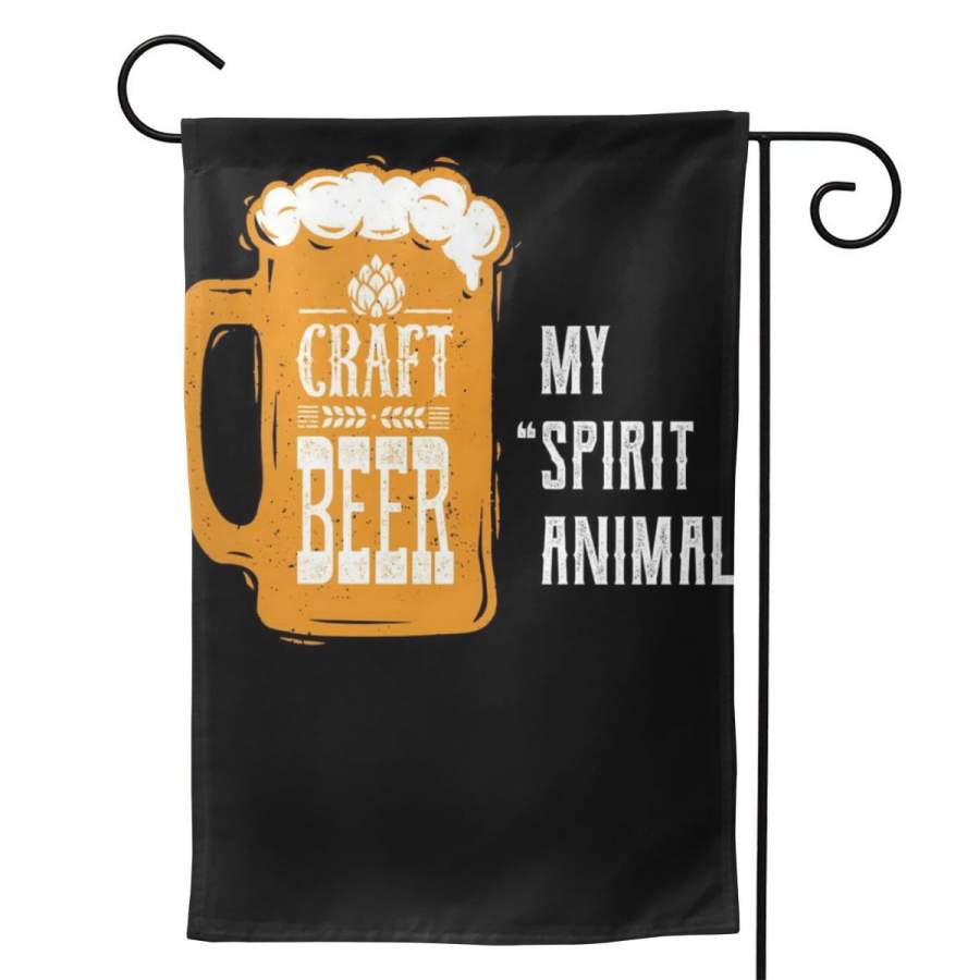 2 Pcs Garden Flag Craft Beer My Spirit Animal Horizontal Poster 12.5”x18” -Mothers Day, Birthday Gifts for Mom, Dad, Wife, Husband, Daughters, Grandma, Friends