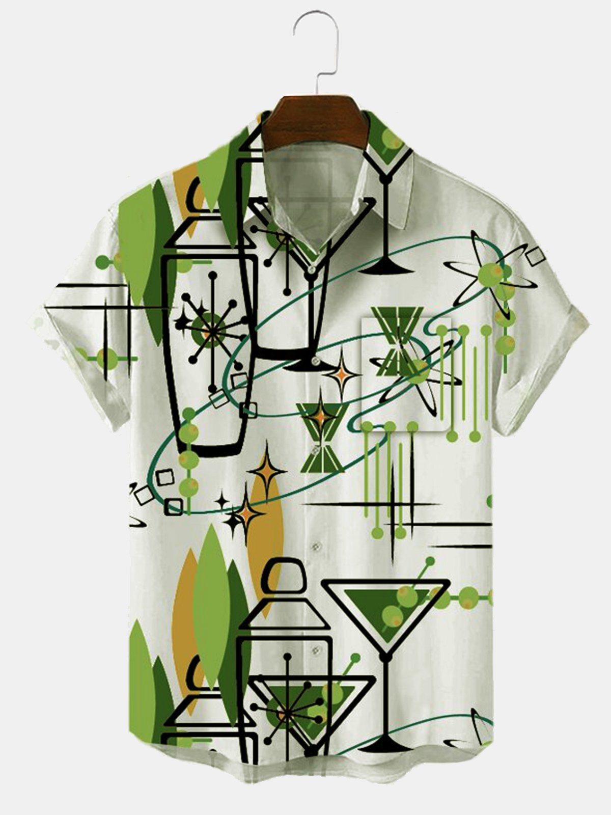 Hawaii Retro Abstract Print Pattern Casual Shirt Ha79080