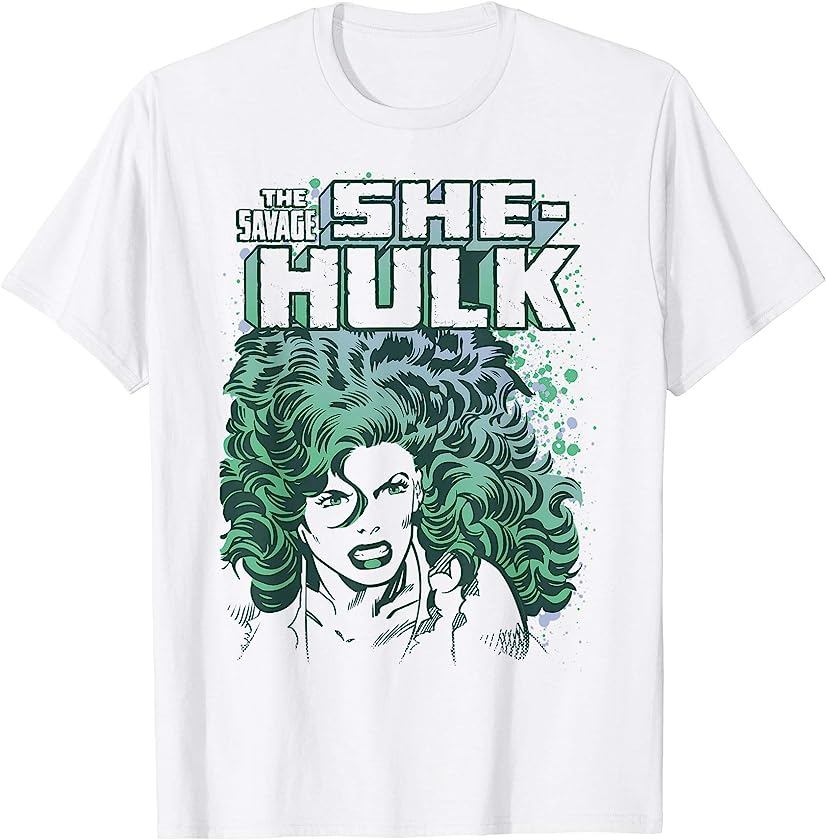 The Savage She-Hulk Colorful Retro Portrait T-Shirt