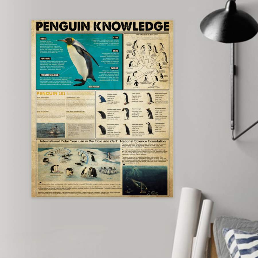 Penguin Knowledge Funny Design Giving Penguin Lovers Poster