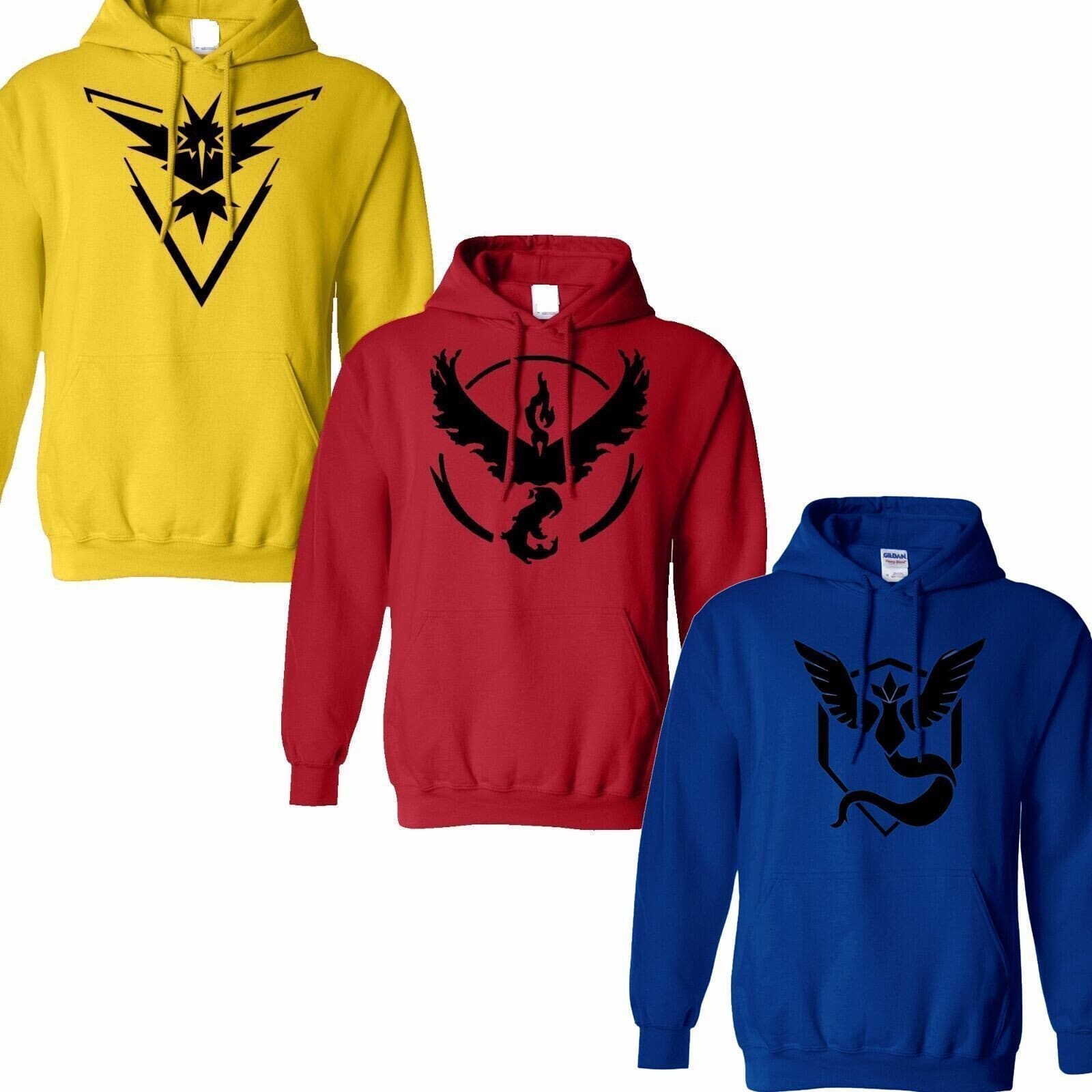 Pokemon Go Logo Team Valor/Instinct/Mystic Symbol Hoodie Cosplay Costume