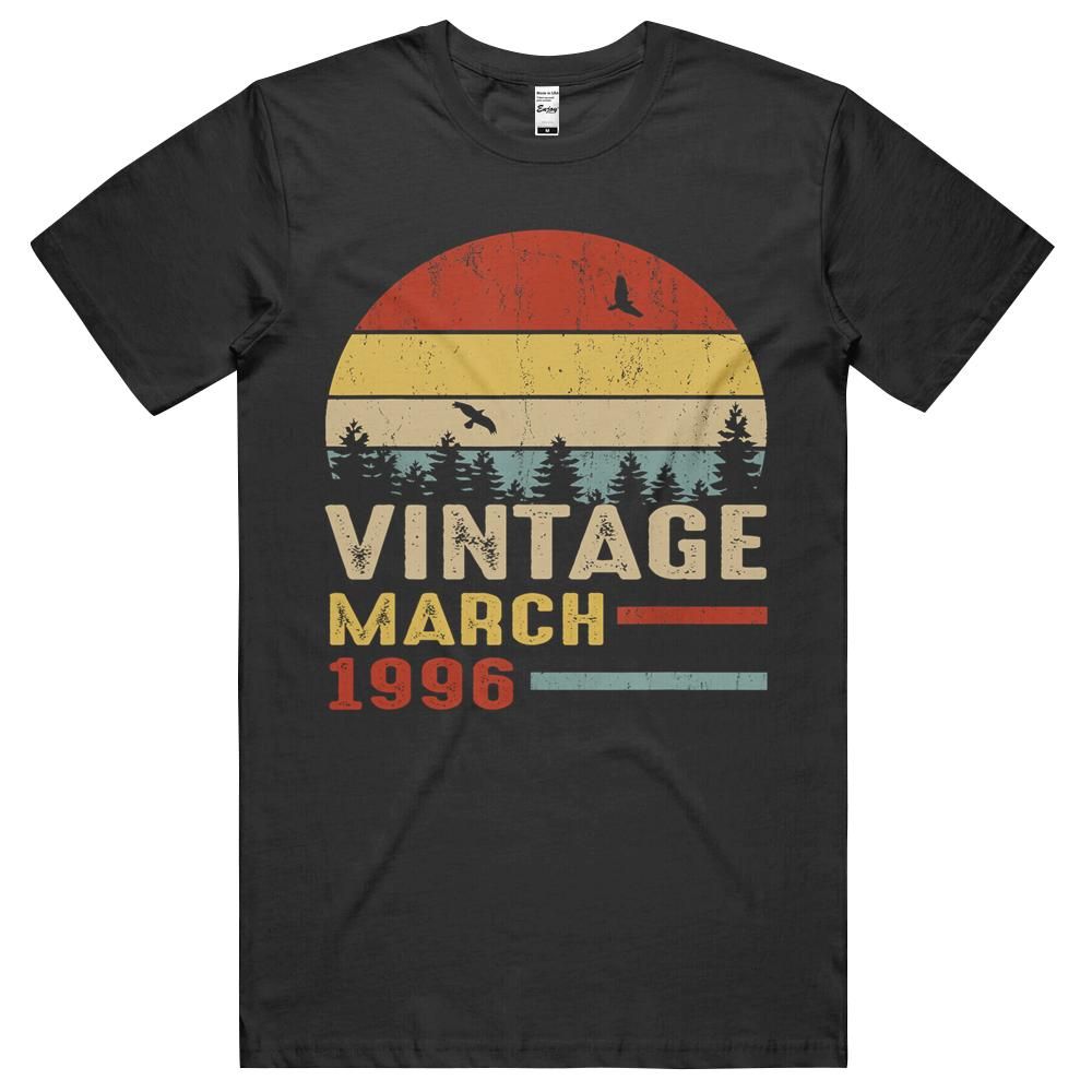 25 Years Old Retro Birthday Gift Vintage March 1996 Unisex Shirt