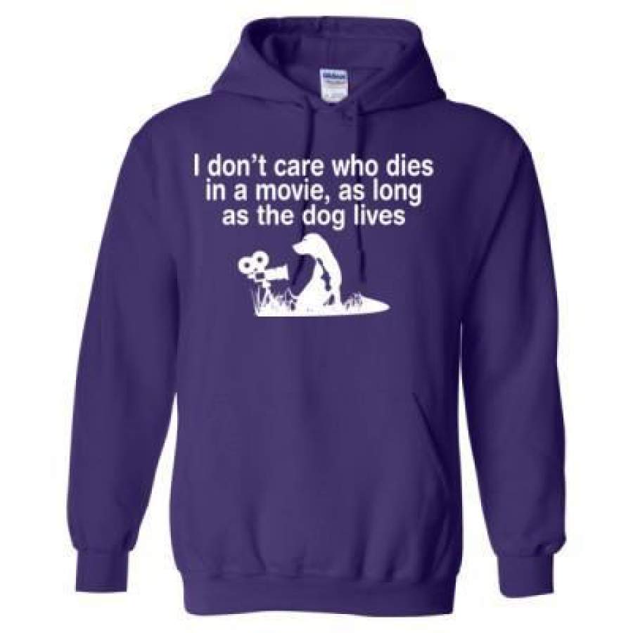 AGR I Dont Care Who Dies In A Movie As Long As The Dog Lives – Heavy Blend™ Hooded Sweatshirt