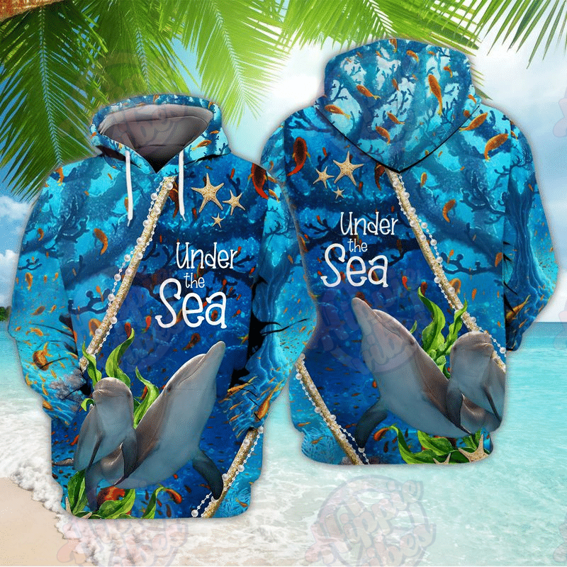 Dolphin Under The Sea 3D All Over Printed Hoodie