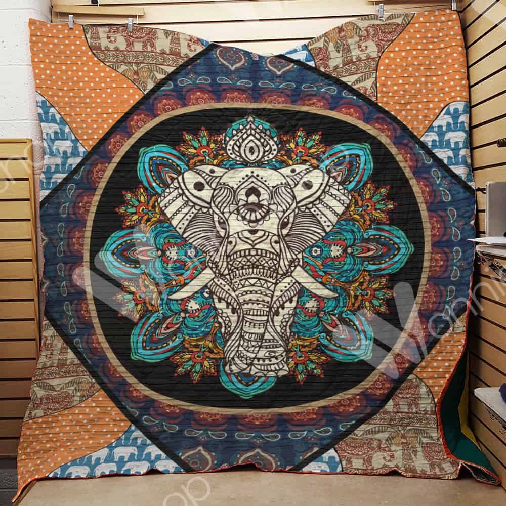 Lalasea Elephant Mandala 3D Customized Quilt Blanket Esr221