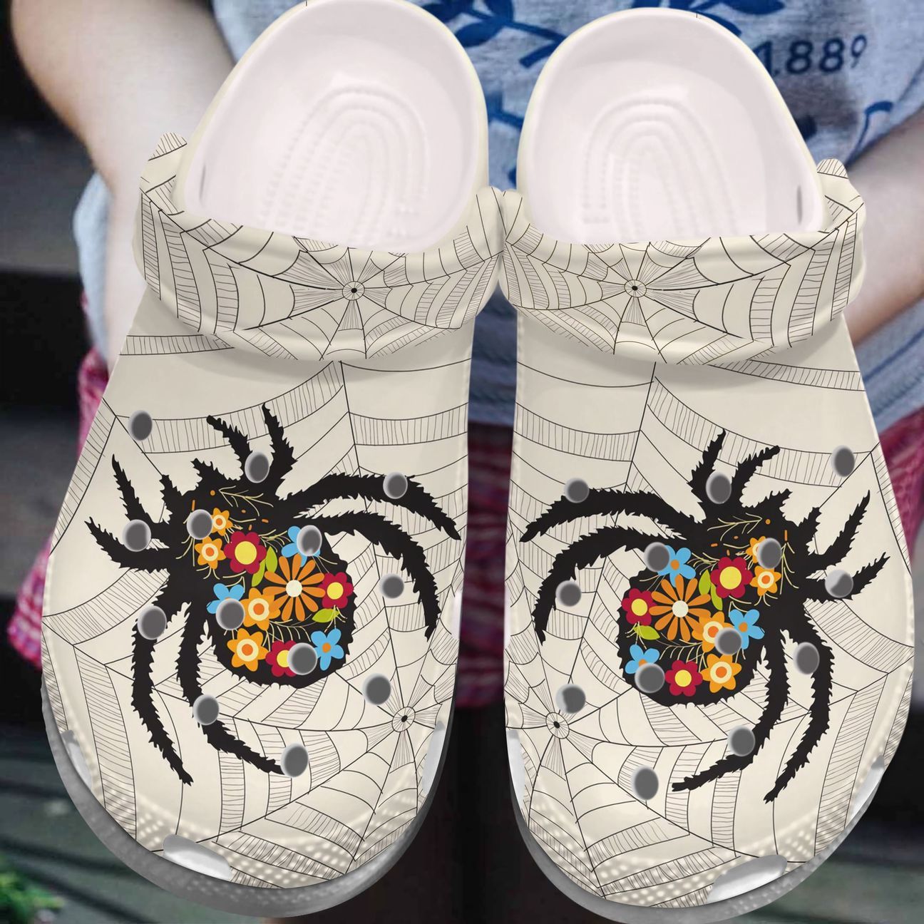 Spider Personalized Clog, Custom Name, Text, Color, Number Fashion Style For Women, Men, Kid, Print 3D Flower Spiderl