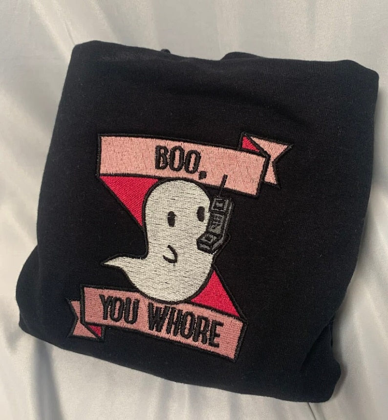 Boo You Halloween Embroidered Sweatshirt 2D Crewneck Sweatshirt All Over Print Sweatshirt For Women Sweatshirt For Men Sws3761