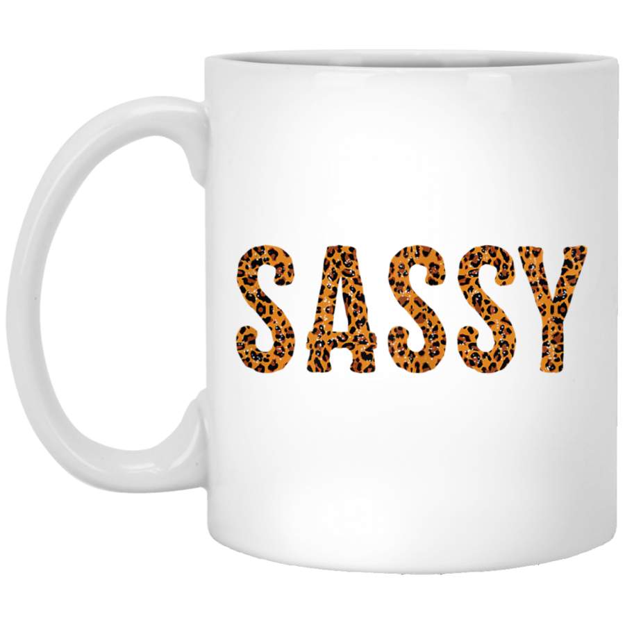 Sassy Leo Leopard Jaguar Fur Pattern White Mug