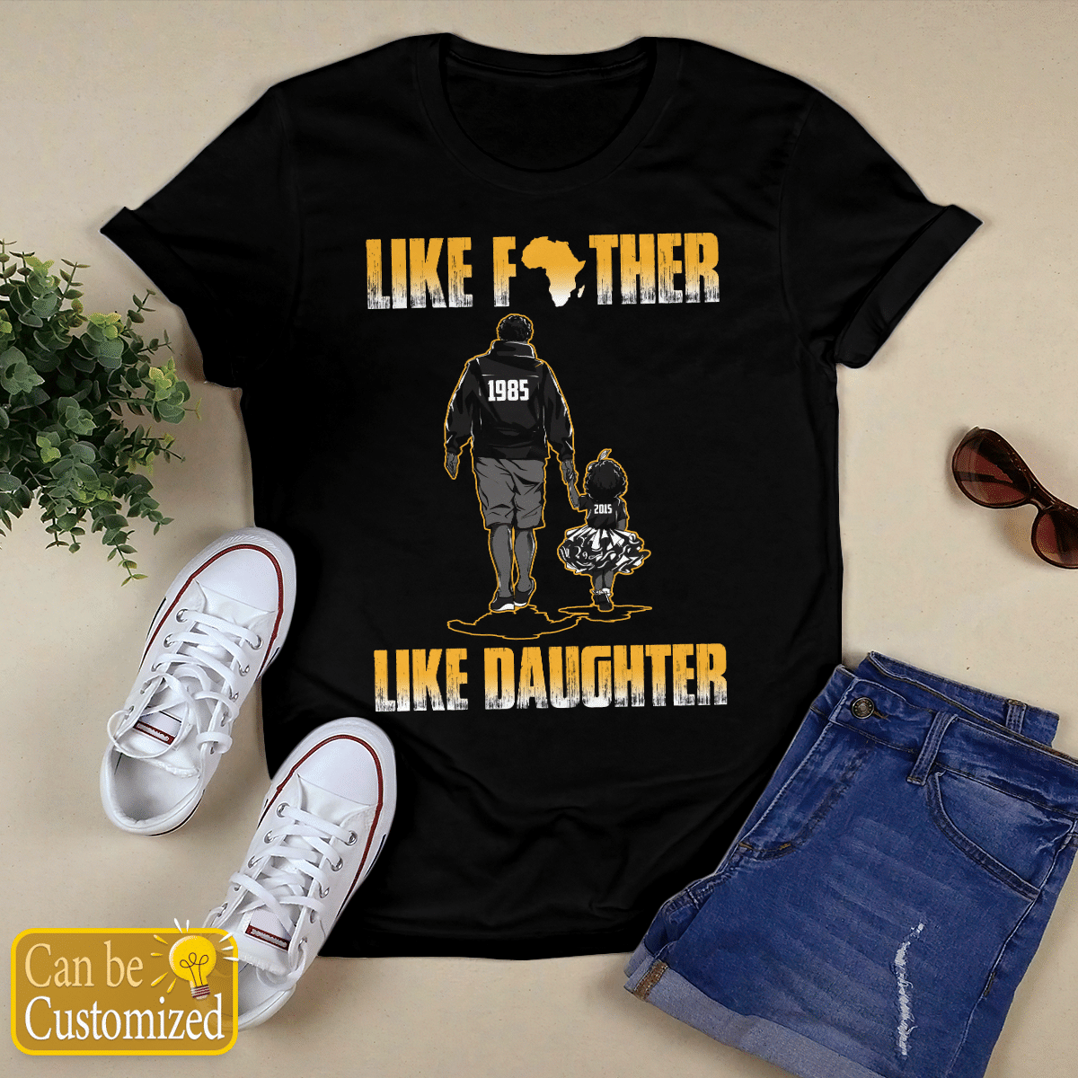 Personalized Shirt For Father Shirt For Daughter Custom Year Of Birth African American Father And Daughter Shirts