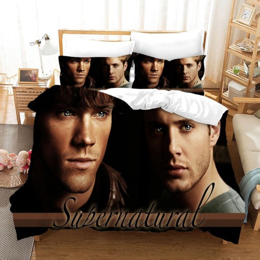 Supernatural Dean Sam Winchester 20 Duvet Cover Pillowcase Home Decor 3D Bedding Set