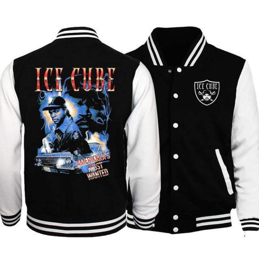 Ice Cube Americas Amerikkas Most Wanted Smoky Collage Hip Hop Men’s  Baseball  Jacket Sweatshirt