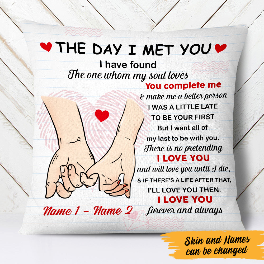 Personalized Couple The Day I Meet You Pillow Mr31 67O47 (Insert Included)