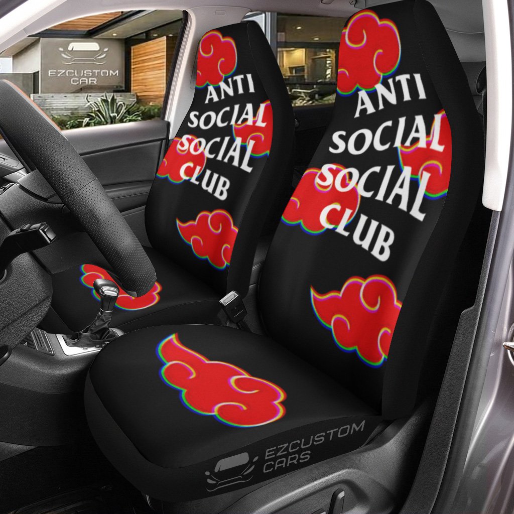 Akatsuki Anti Social Club Car Seat Covers Naruto Car Accessories Custom Anime Car Parts Animood Collections