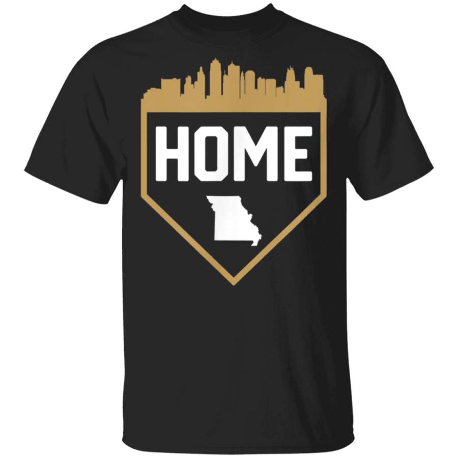 Kansas City Missouri is Home Cool Baseball Skyline TShirt