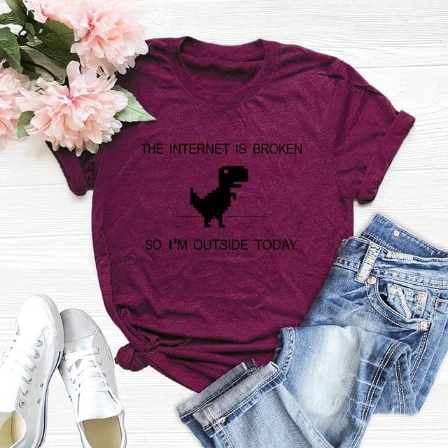 Women T-Shirt Dinosaur  Women Plus Size Funny Tops