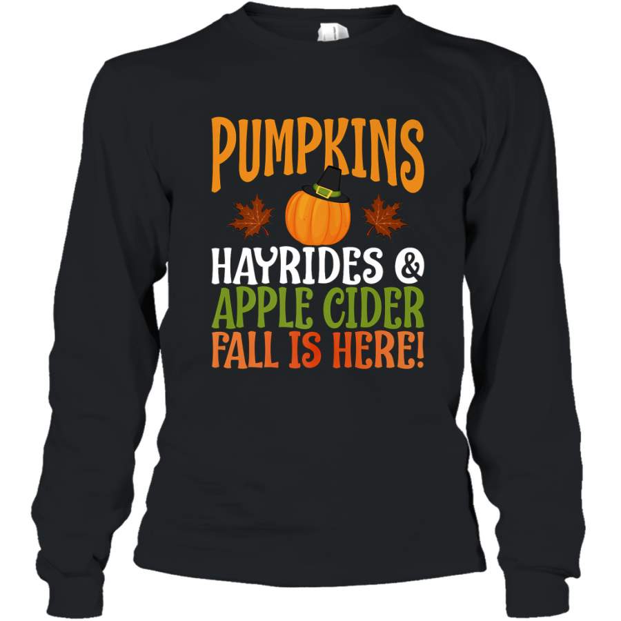 Pumpkins Hayrides Apple Cider Fall Love Halloween Gift Long Sleeve T