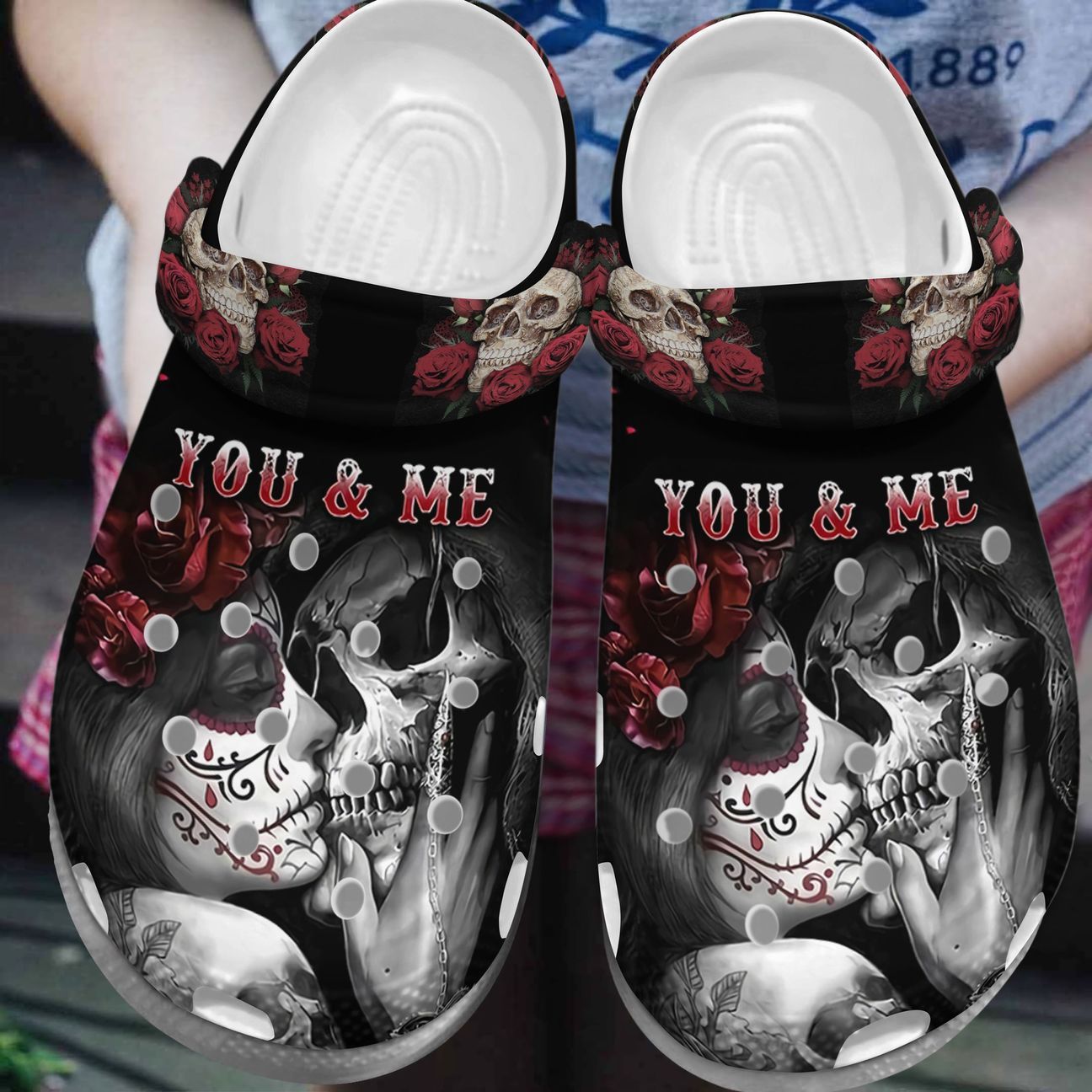 Skull Personalize Clog, Custom Name, Text, Fashion Style For Women, Men, Kid, Print 3D You And Me