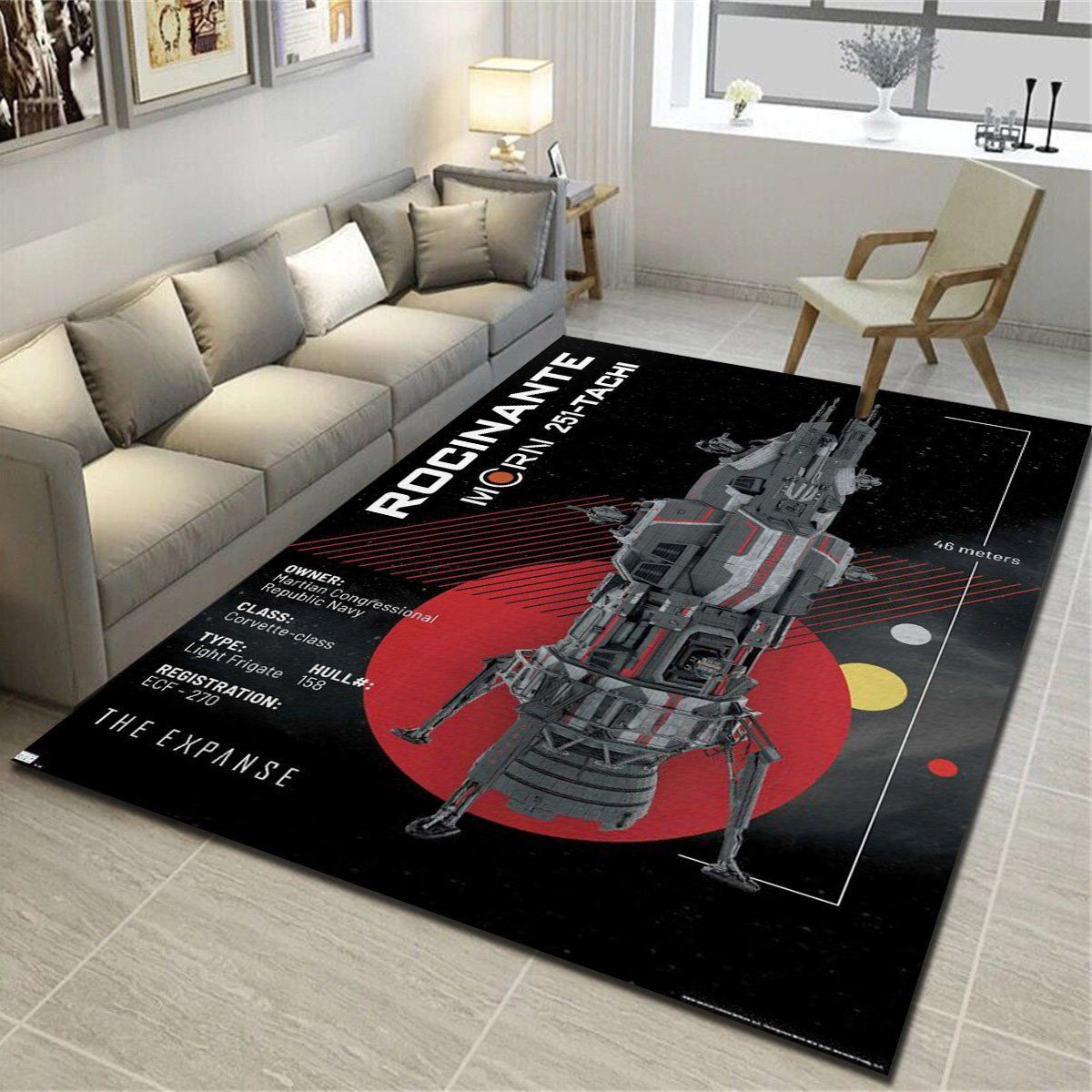 The Expanse Roci Ship Area Rugs, Living Room Carpet