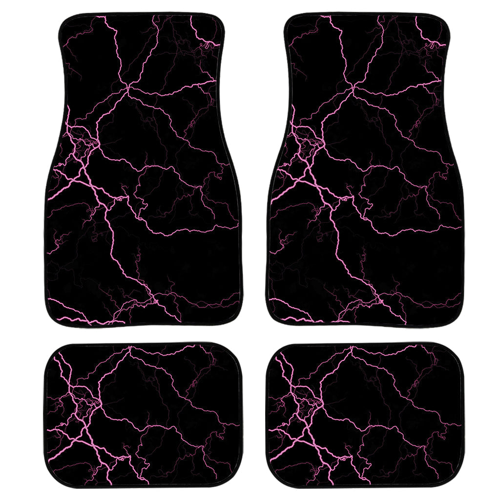 Purple Lightning Print Front And Back Car Floor Mats, Front Car Mat