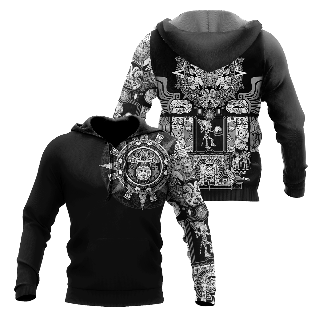 Aztec Mexican White 3D All Over Printed Unisex Hoodie No4