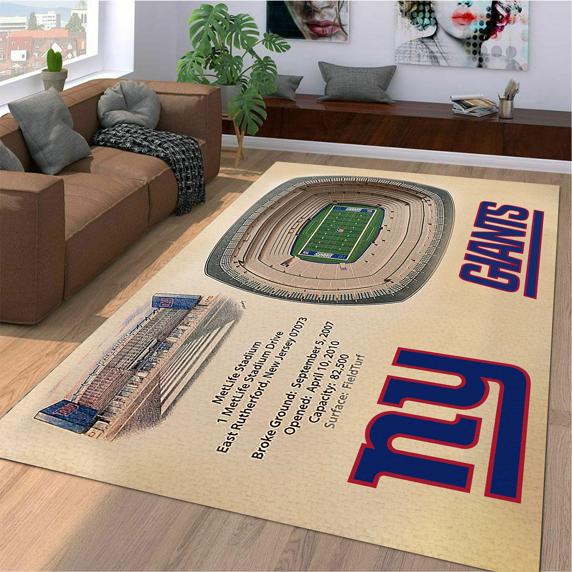 Fan Deco – New York Giants Stadium 3D View Area Rug