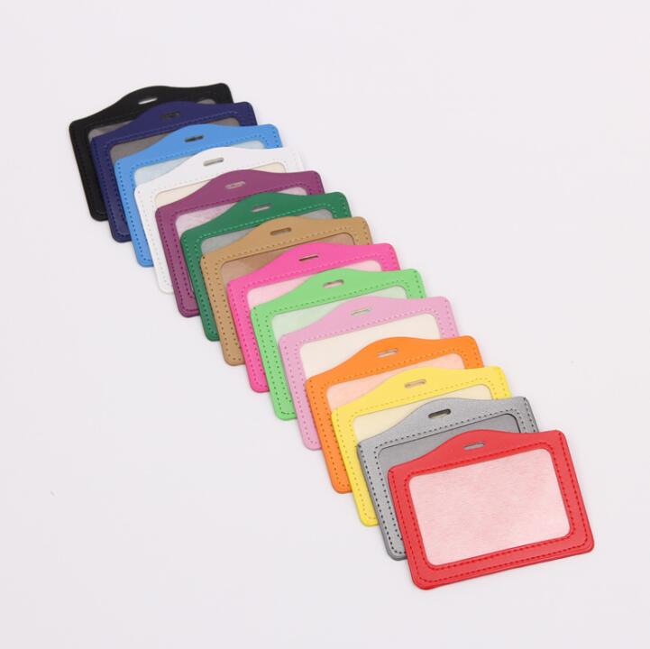 New Candy Color Card Holder Protect Cover Case Business Credit Card Work ID Card Badge Holder Office Supplies alx