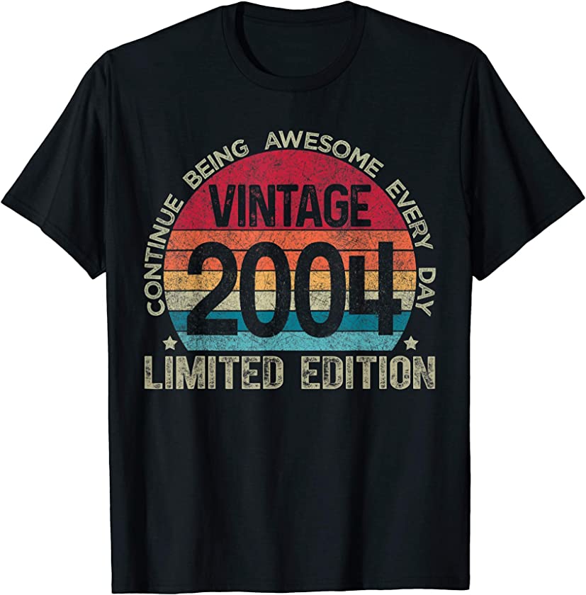 17th Birthday Retro Limited Edition 2004 Vintage Birthday T-Shirt