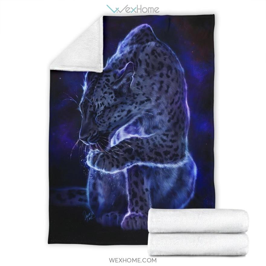 Black And White Jaguar Premium Blanket