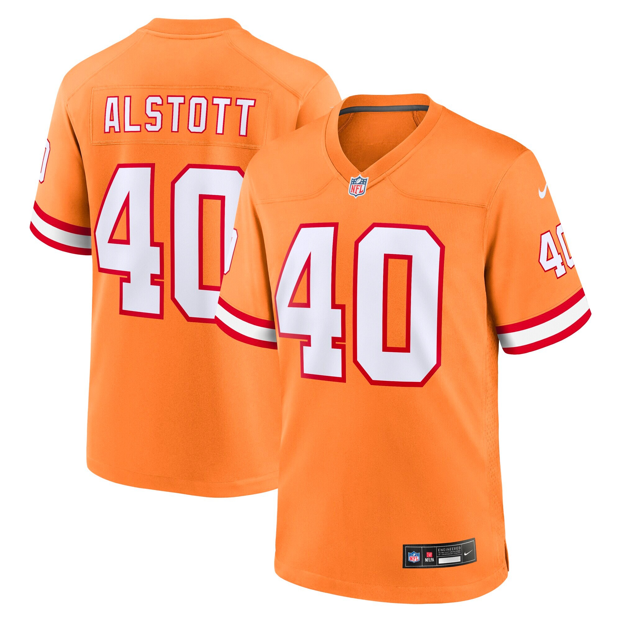 Mike Alstott Tampa Bay Buccaneers Youth Retired Player Game Jersey – Orange