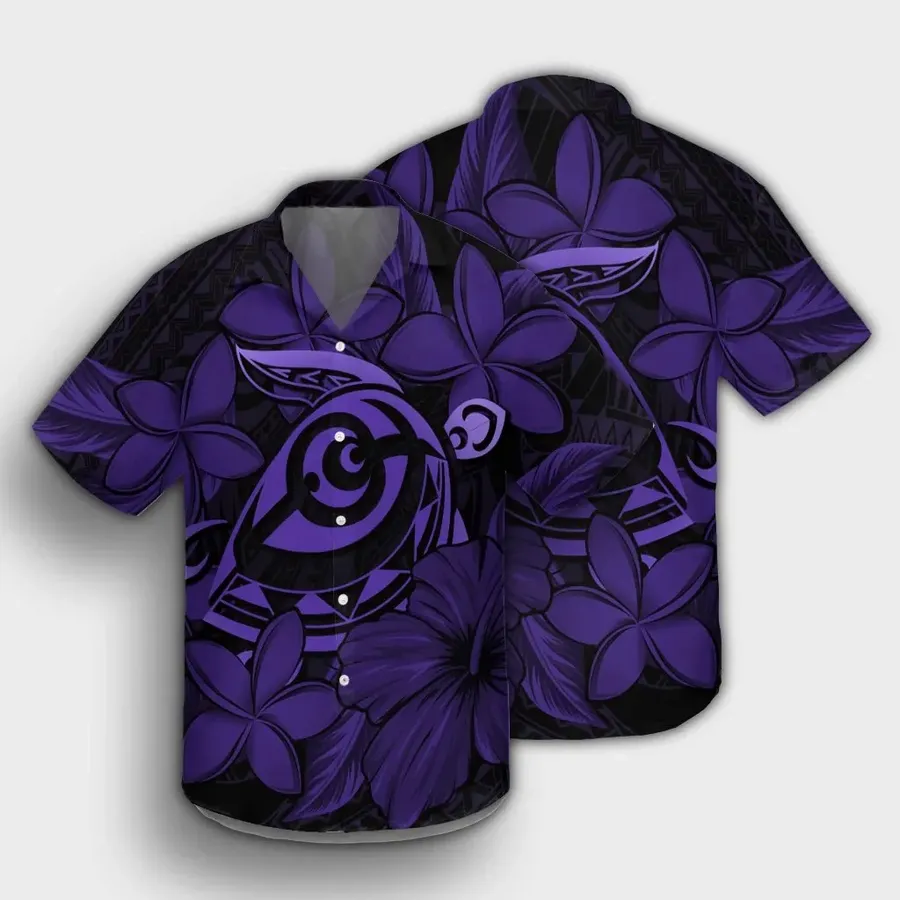 Turtle Hibiscus Plumeria Kanaka Polynesian Hawaiian Shirt | Unisex | Adult | Hw6817