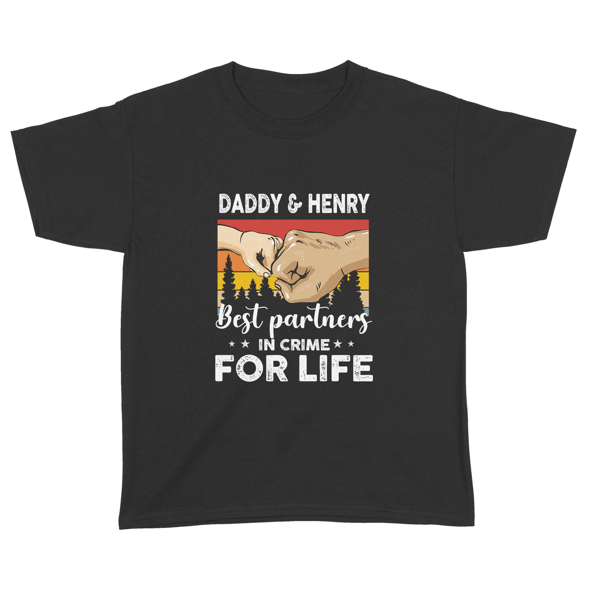 Personalized Daddy Grandpa And Kid Best Partners In Crime Gift For Dad Shirt Father’s Day Graphic Tee T-Shirt – Standard Youth T-shirt